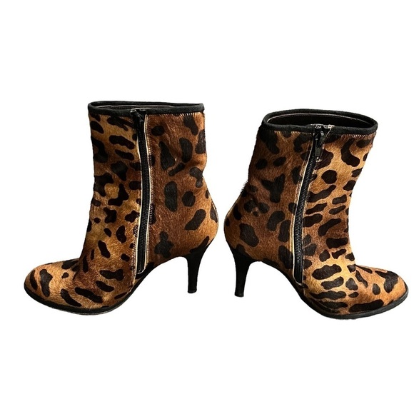 Stuart Weitzman Pony Hair Leopard Print Stiletto Booties 6.5M Style BW 64473 - Picture 10 of 11